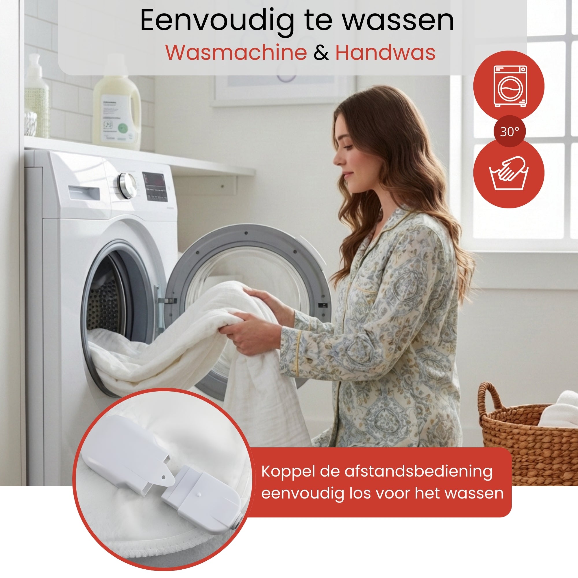 Elektrische warmtedeken XL 190x80 cm met timer voor veilige en gerichte warmte | Zenzee, eenvoudig wasbaar en loskoppelbare bediening