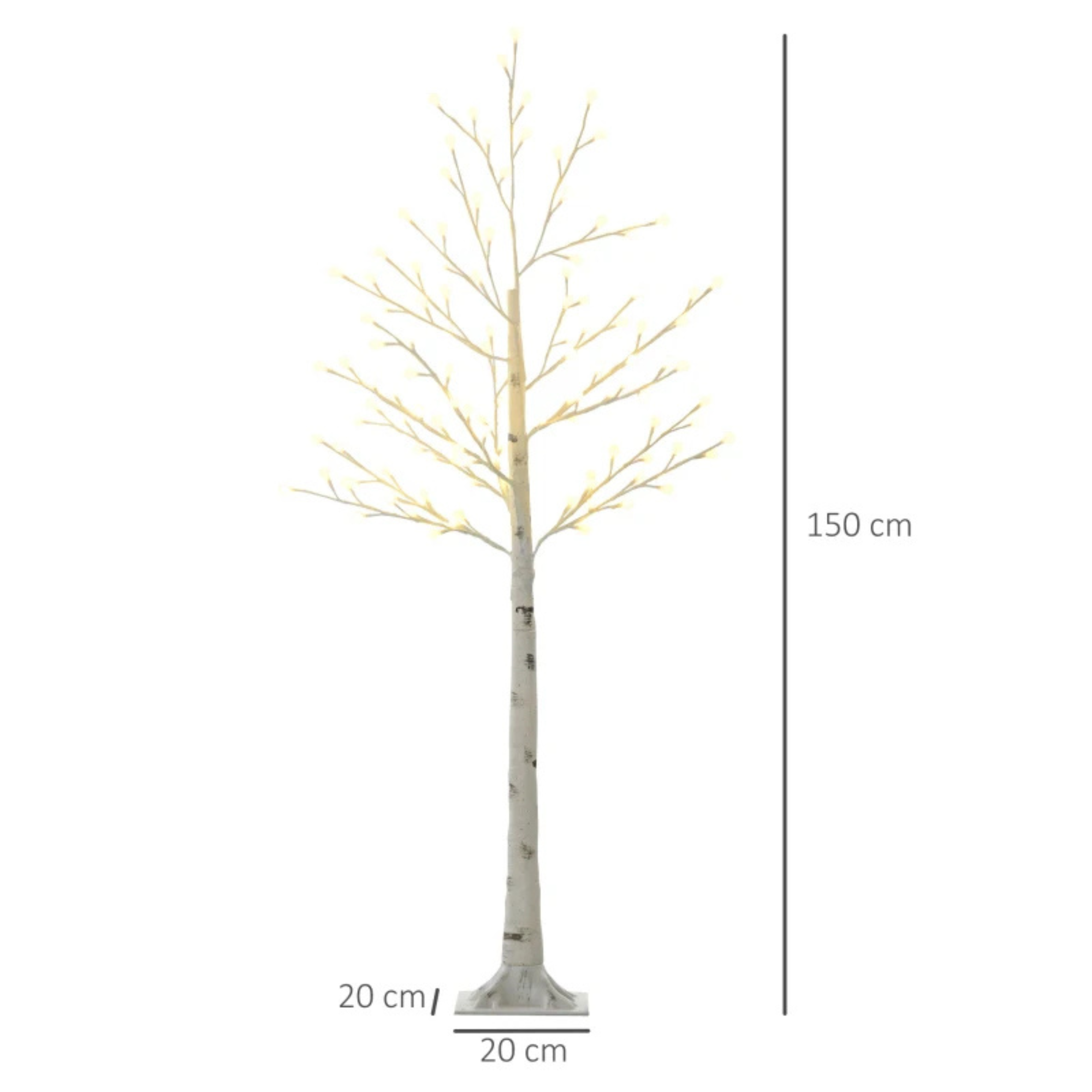 Lichtboom met 120 warmwitte LED’s op 150 cm hoogte voor een sfeervolle kerst met warme en feestelijke verlichting