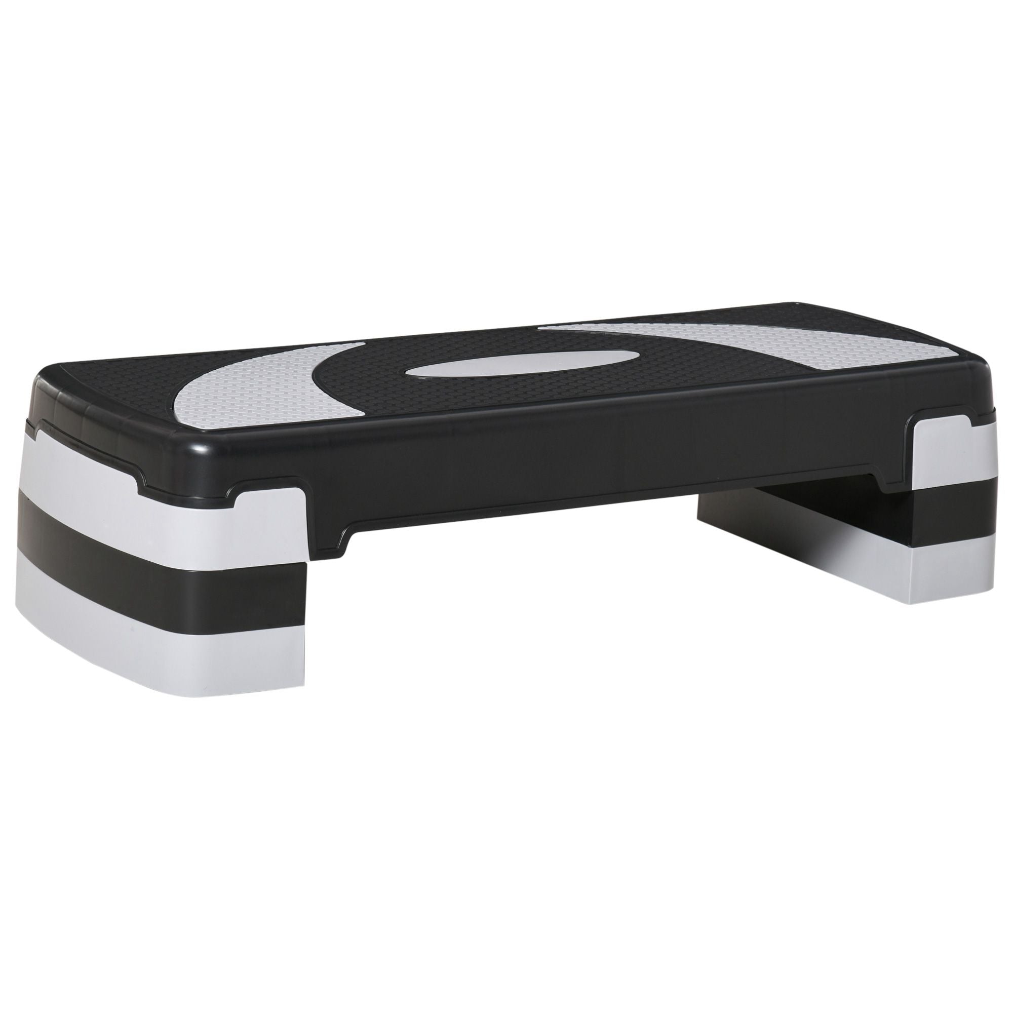 Functionele verstelbare aerobic step zwart-grijs 80x31x20 cm voor fitness