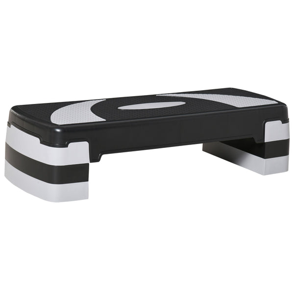 Functionele verstelbare aerobic step zwart-grijs 80x31x20 cm voor fitness