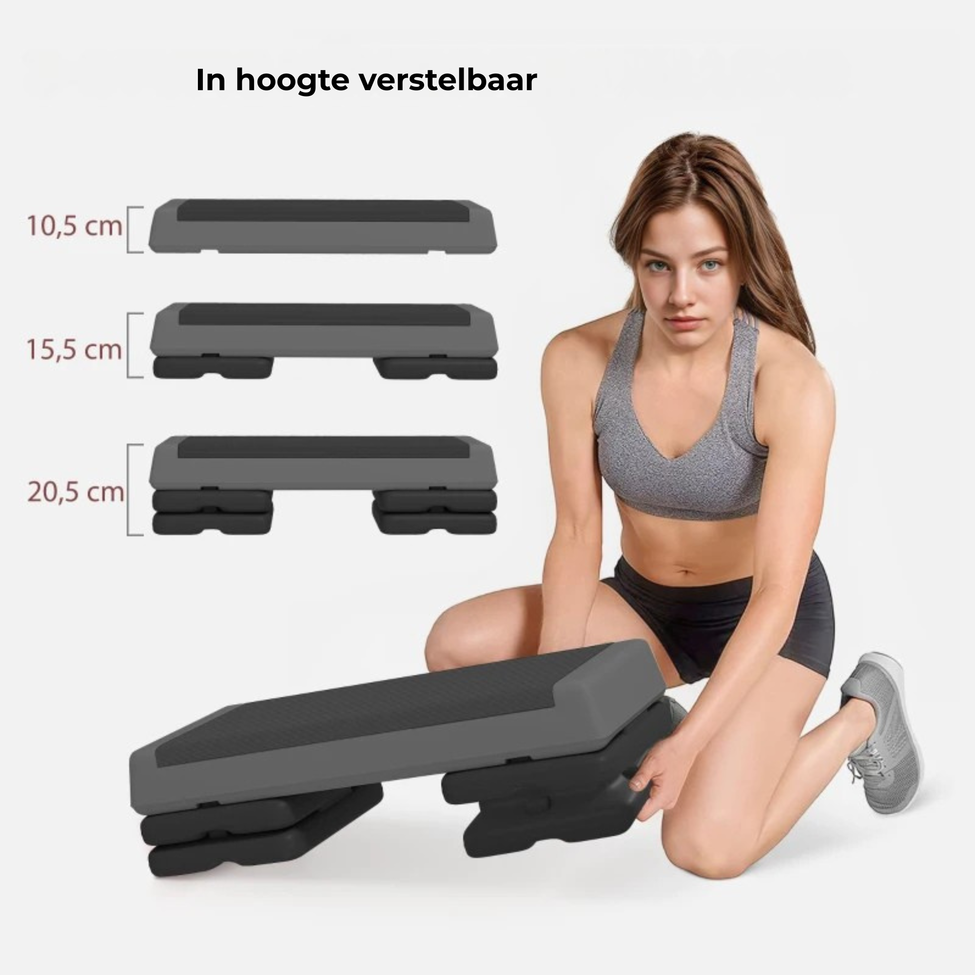 Verstelbare aerobic step voor intensieve thuisworkouts met 3 hoogtes voor gevarieerde training en versterking benen