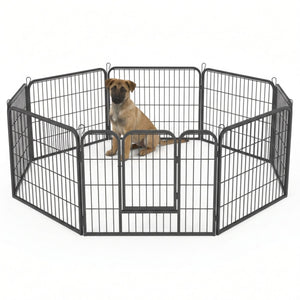 Ruime stalen puppyren van 60 cm hoog L – ideaal als veilige hondenren of kennel met handige deur | Zenzee