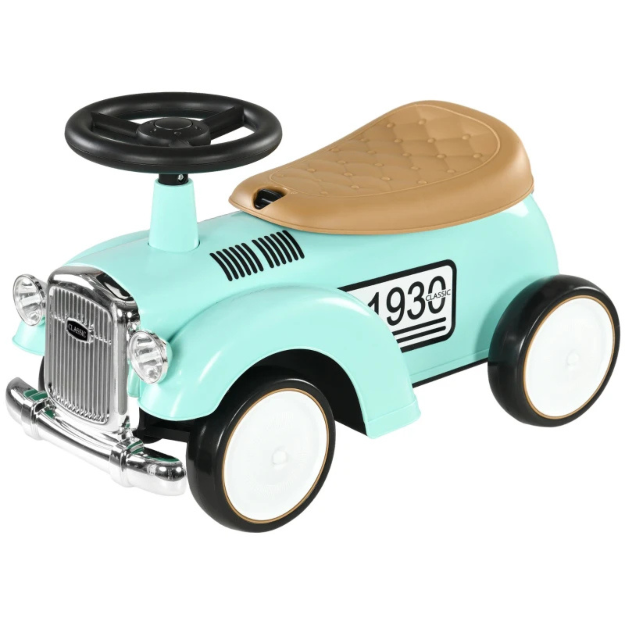 Loopauto voor kinderen 12-36 maanden met opbergruimte en stevig ontwerp in retro stijl en comfortabel zadel