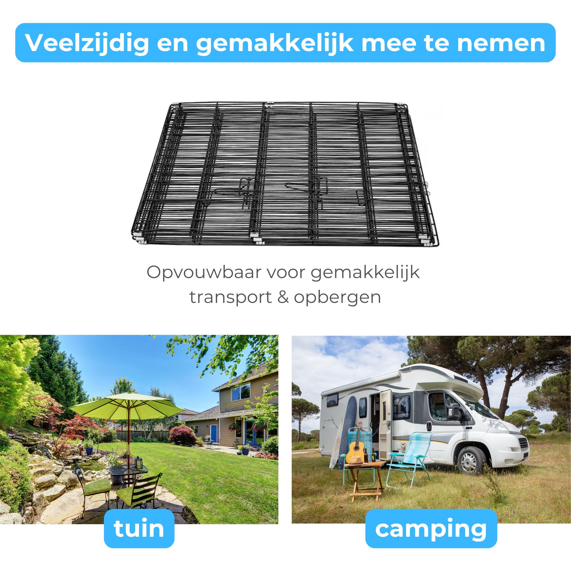 Puppyren XL van metaal – 76 cm hoog, 510 cm omtrek - Veilig en Flexibel | Zenzee