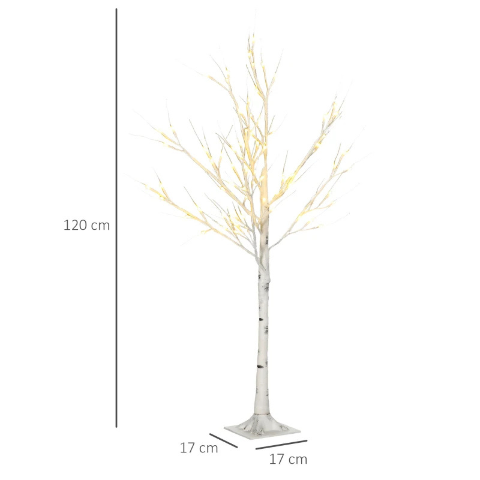 Sfeervolle led kerstlichtboom 120 cm met 72 warmwitte leds voor kerst, sfeervol en stijlvol winterdecoratieelement