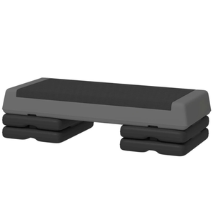 Verstelbare aerobic step voor intensieve thuisworkouts met antislip oppervlak en stevige opbouw in grijs en zwart design