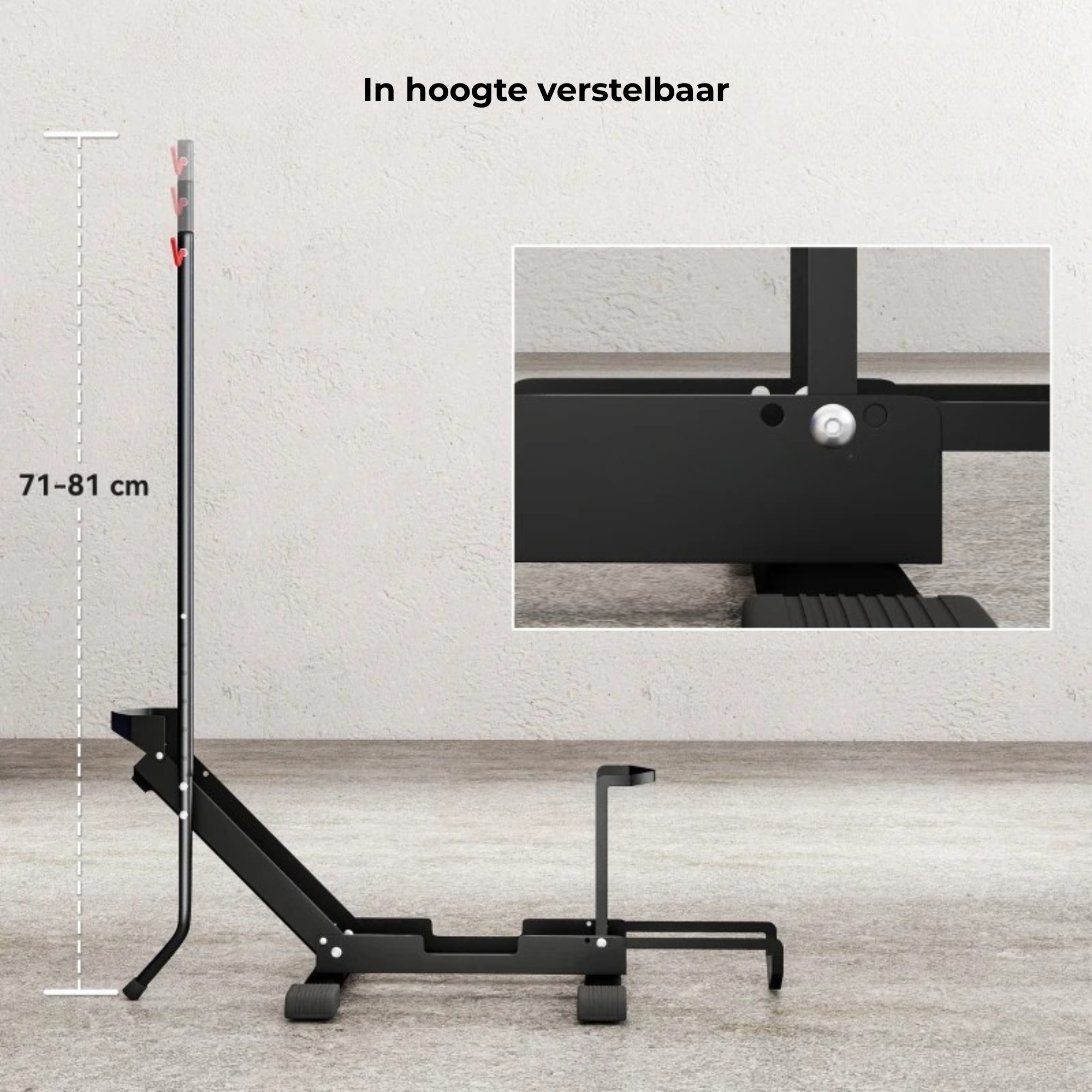 Fietsenstandaard zwart staal 75×41×81 cm – stevig & weersbestendig