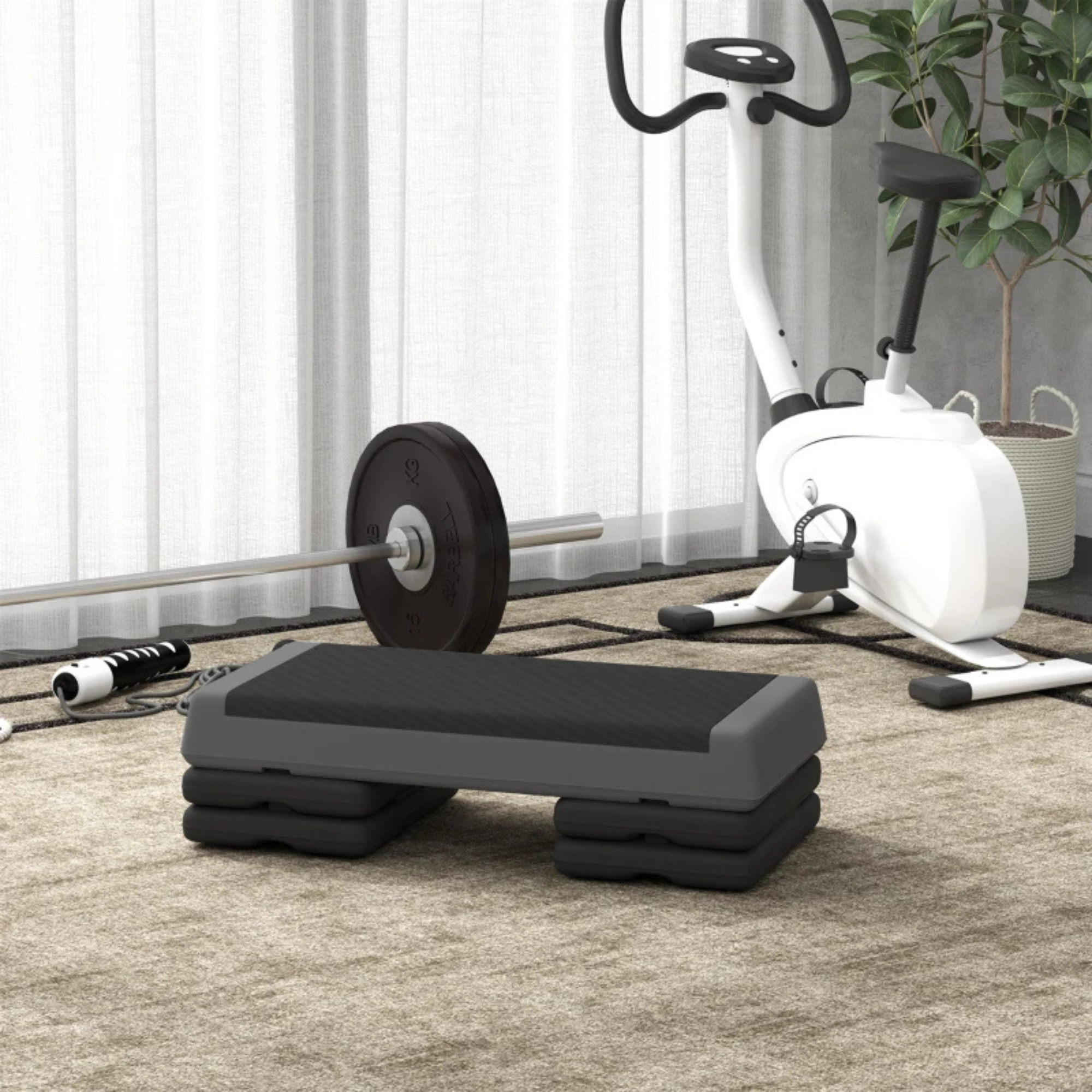 Verstelbare aerobic step voor intensieve thuisworkouts – stevige fitness step met antislip oppervlak en hoogte-instelling