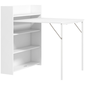 Multifunctionele klaptafel te gebruiken als eettafel of wandtafel 78,5x91x93 cm witte tafel met opbergruimte en klapsysteem