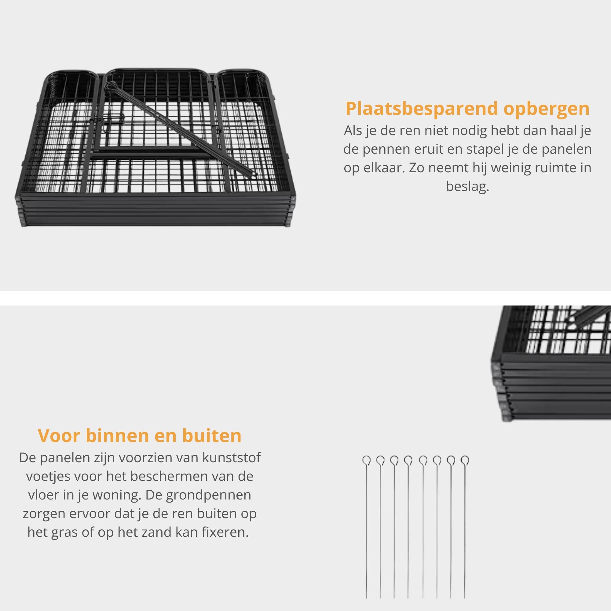 Ruime stalen puppyren van 100 cm hoog XXL – ideaal als ruime hondenren of kennel | Zenzee