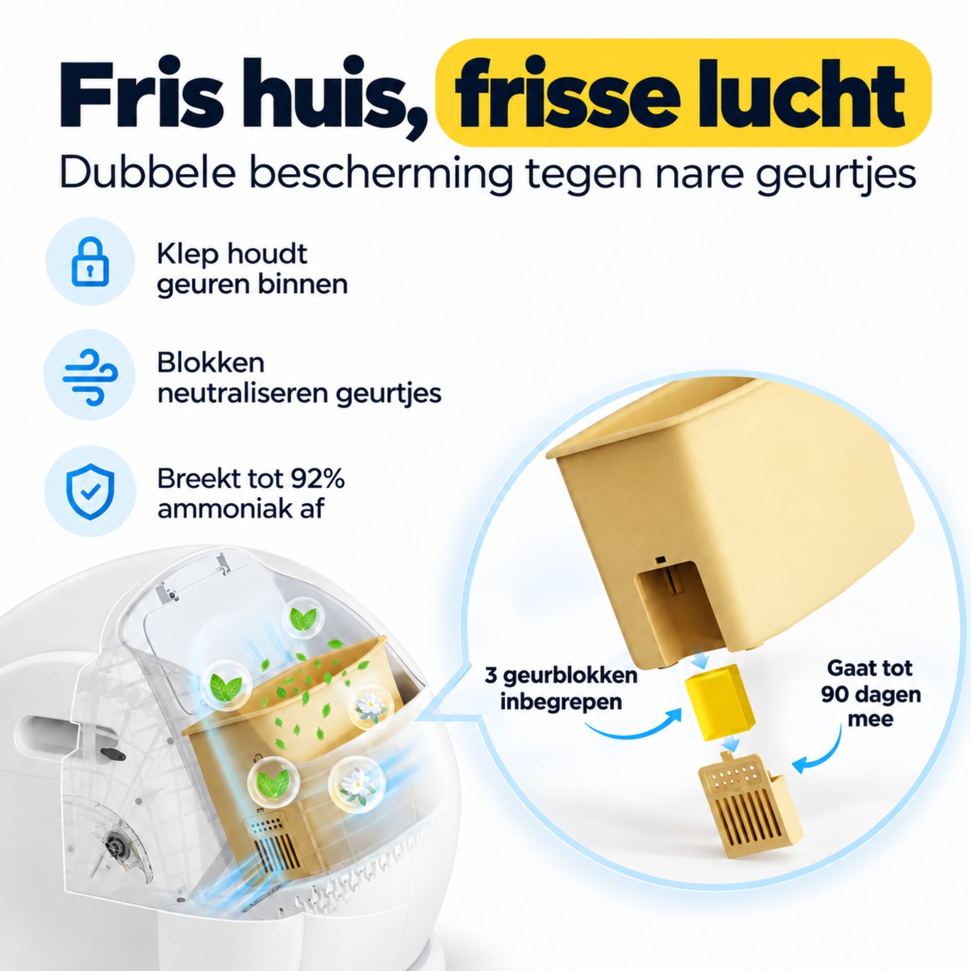 UBPet C20 automatische kattenbak – met app-bediening en dubbele geurverwijdering voor frisse, geurvrije omgeving in huis