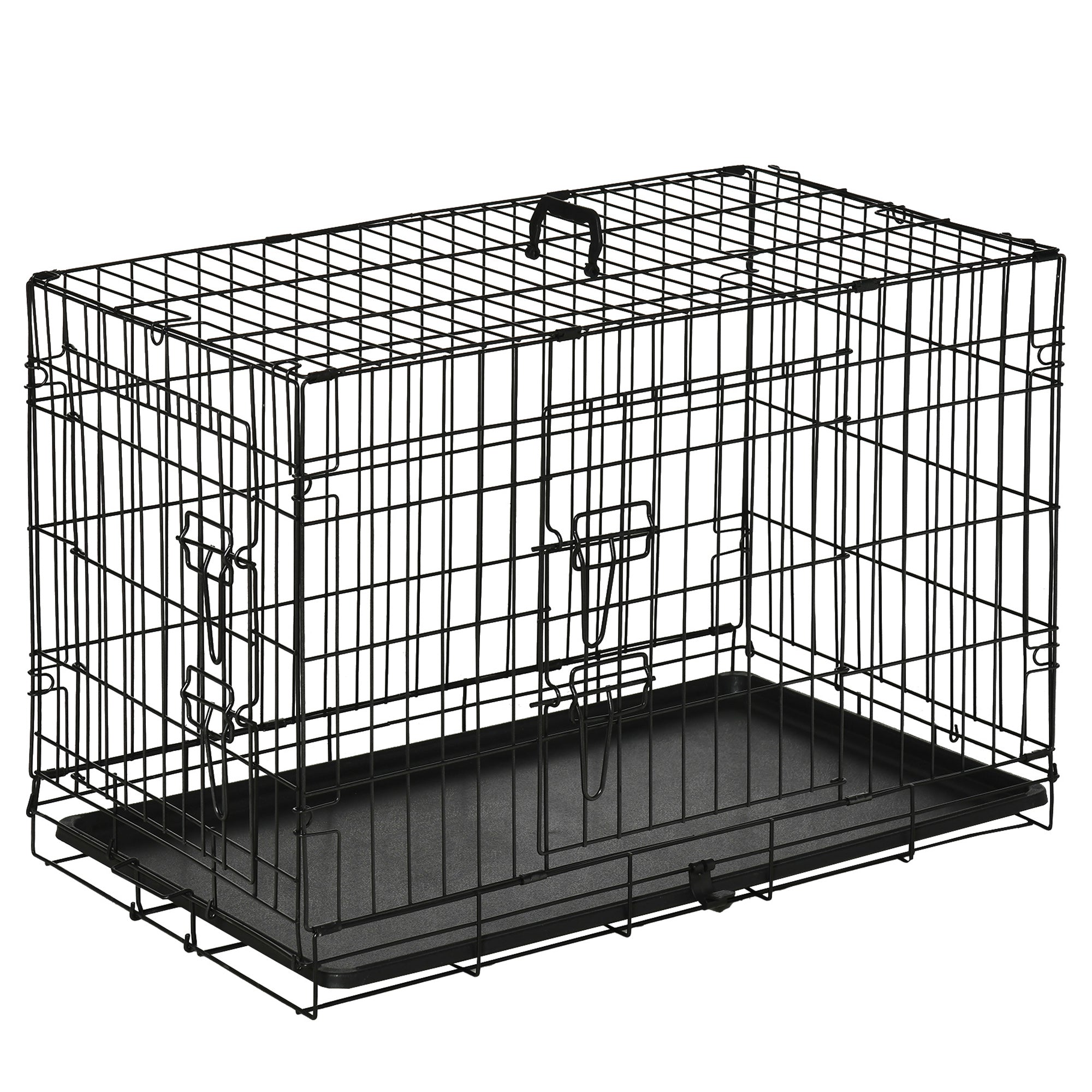 Stevige opvouwbare hondenbench zwart 76x46x52 cm makkelijk mee te nemen